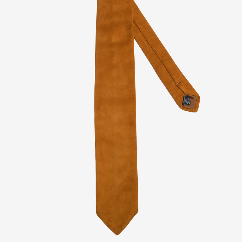 Brown suede tie made in Italy by Vitolli